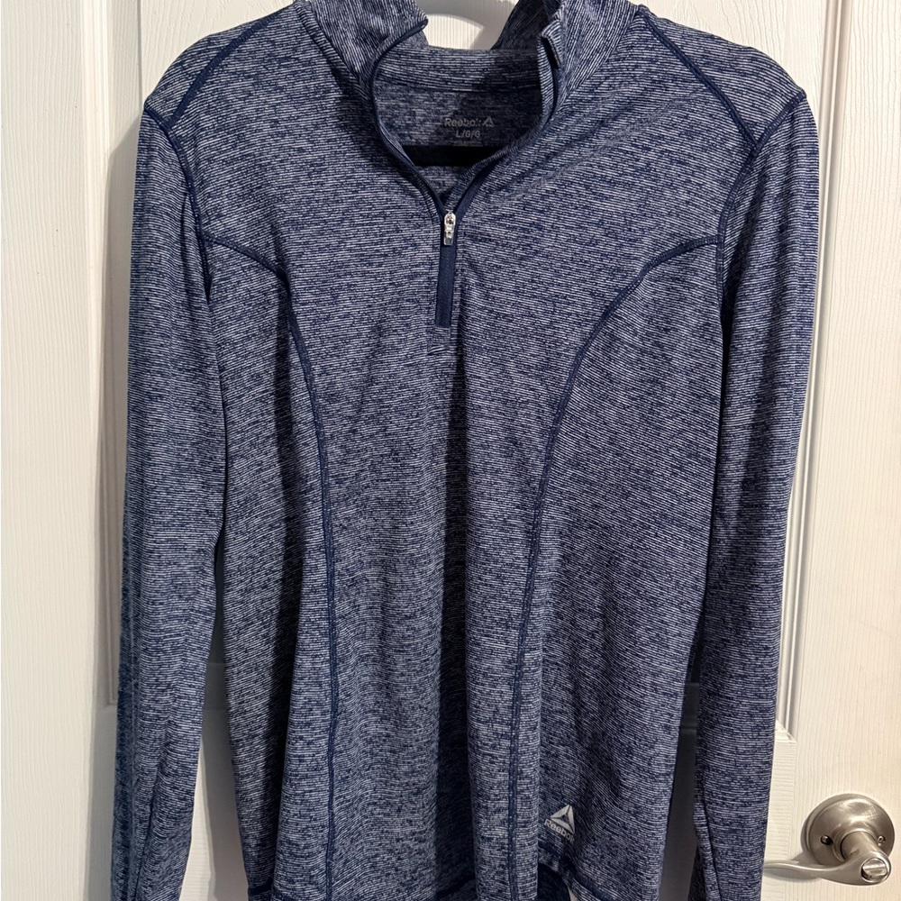 Reebok Men's Heathered Navy Zip-Up Sweater